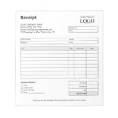 Vorlage für den Empfang von Verkäufen | Minimalist Notizblock (Vorderseite)