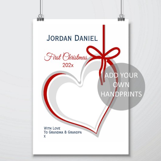 Vorlage für den ersten Weihnachtshandprint Poster