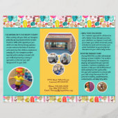 Vorlage für den floralen Flyer für niedliche Retro (Hinten)