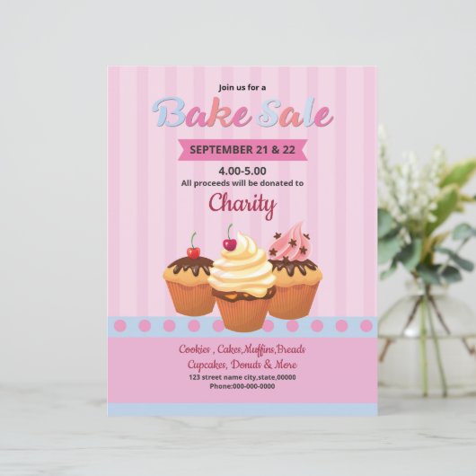 Vorlage für den Flyer "Bake Sale" (Stehend Vorderseite)