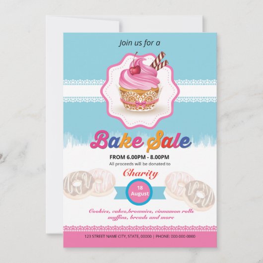 Vorlage für den Flyer "Bake Sale" (Vorderseite)