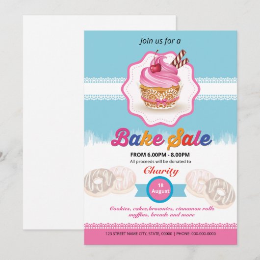 Vorlage für den Flyer "Bake Sale" (Vorne/Hinten)