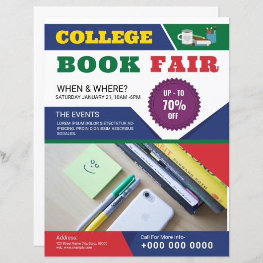 Vorlage für den Flyer buchen (Vorne/Hinten)