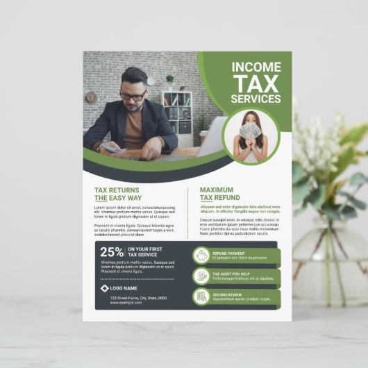 Vorlage für den Flyer der beruflichen Einkommenste (Stehend Vorderseite)