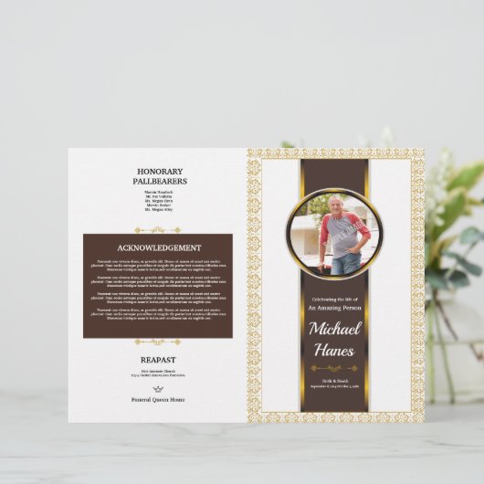 Vorlage für den Flyer des Beerdigungsprogramms (Stehend Vorderseite)