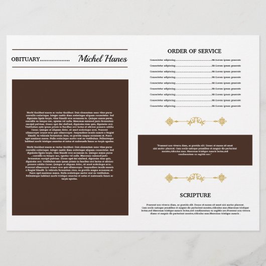 Vorlage für den Flyer des Beerdigungsprogramms (Rückseite)