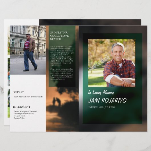 Vorlage für den Flyer des Beerdigungsprogramms (Vorne/Hinten)