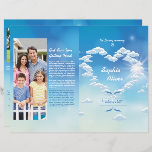 Vorlage für den Flyer des Beerdigungsprogramms (Vorne/Hinten)