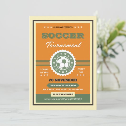 Vorlage für den Flyer des Fußballturniers (Stehend Vorderseite)