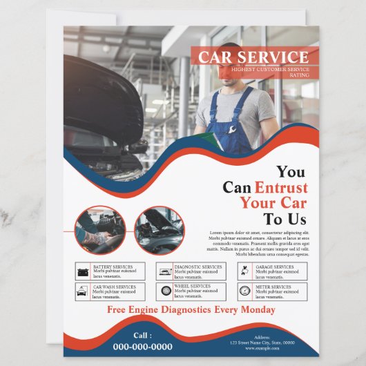 Vorlage für den Flyer des Kfz-Dienstes (Vorderseite)