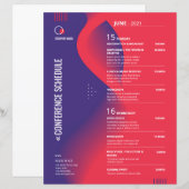 Vorlage für den Flyer des Konferenzplans (Vorne/Hinten)