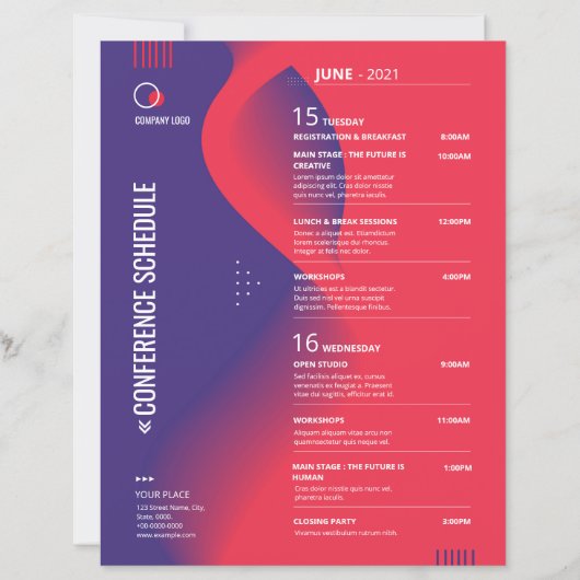 Vorlage für den Flyer des Konferenzplans (Vorderseite)