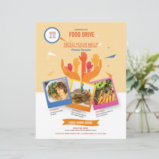 Vorlage für den Flyer des Lebensmittellaufwerks (Stehend Vorderseite)