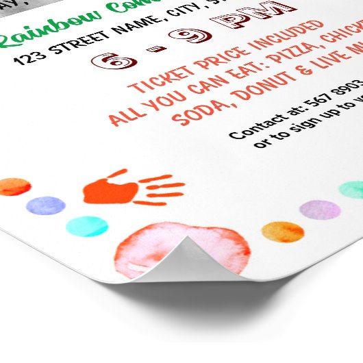 Vorlage für den Flyer des Schulversorgungsangebots Poster (Ecke)