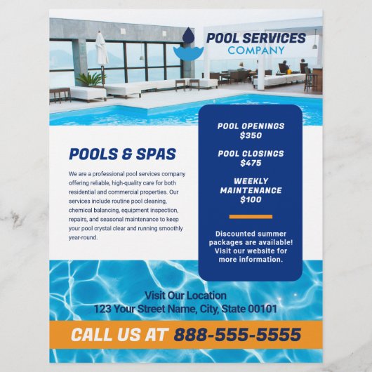 Vorlage für den Flyer des Schwimmbad Services Comp (Hinten)