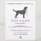 Vorlage für den Flyer "Dog Walker/Walking" (Vorne)