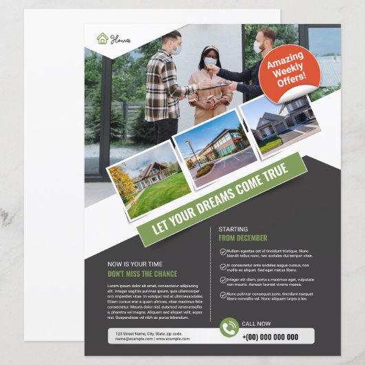 Vorlage für den Flyer eines Unternehmens mit echte (Vorne/Hinten)