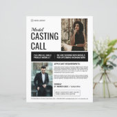 Vorlage für den Flyer für das Casting (Stehend Vorderseite)