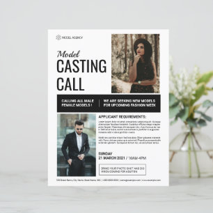 Vorlage für den Flyer für das Casting