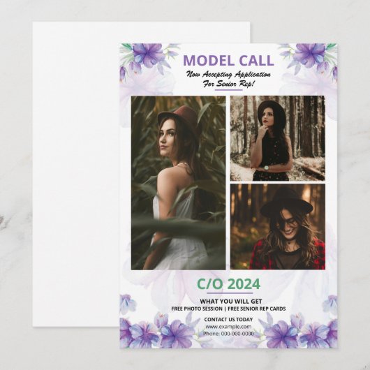 Vorlage für den Flyer für das Casting (Vorne/Hinten)