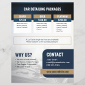 Vorlage für den Flyer für die Reinigung von Auto i (Hinten)