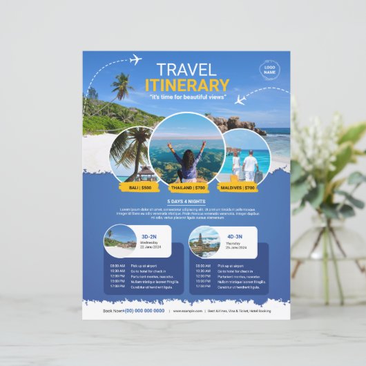Vorlage für den Flyer für Reisen (Stehend Vorderseite)