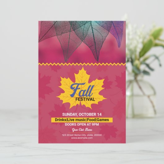 Vorlage für den Flyer Herbst/Herbst-Party Einladun (Stehend Vorderseite)