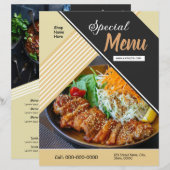 Vorlage für den Flyer im Restaurant | Werbegestalt (Vorne/Hinten)
