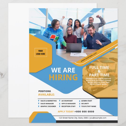 Vorlage für den Flyer im Stellenbereich (Vorne/Hinten)