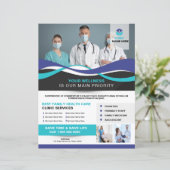 Vorlage für den Flyer medizinischer Kliniken (Stehend Vorderseite)