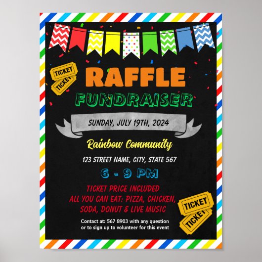 Vorlage für den Flyer Raffle Fundraiser Poster (Vorne)