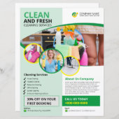 Vorlage für den Flyer Reinigungsdienste (Vorne/Hinten)