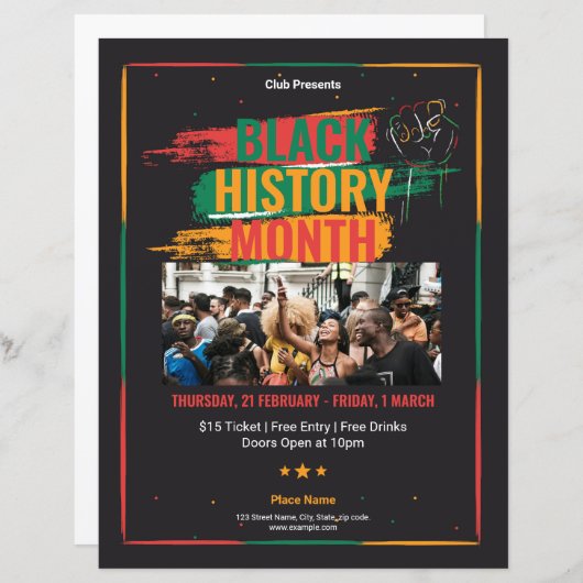 Vorlage für den Flyer "Schwarzer Verlauf" (Vorne/Hinten)