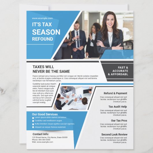 Vorlage für den Flyer Steuererklärung (Vorderseite)