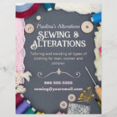 Vorlage für den Flyer von Alterations-Services (Vorne)