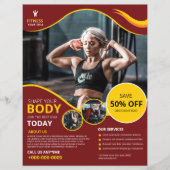 Vorlage für den Flyer von Gym Fitness Club Werbeak (Vorderseite)