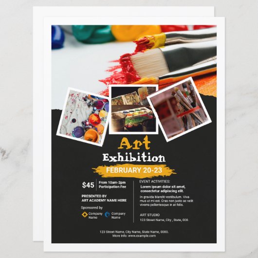 Vorlage für den Flyer von Kunstereignissen (Vorne/Hinten)