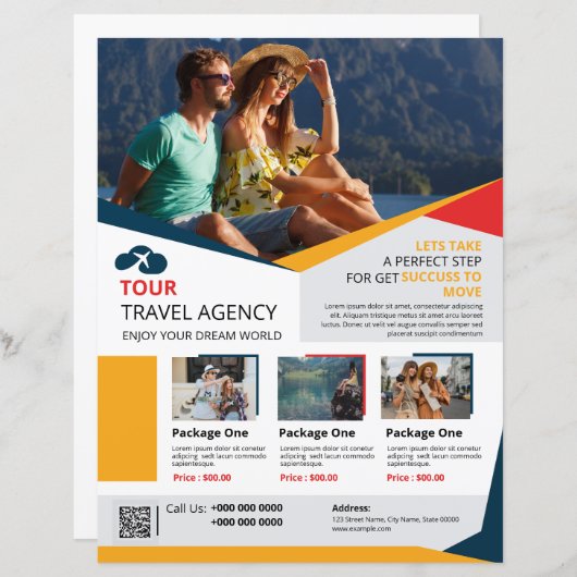 Vorlage für den Flyer von Reisebüros (Vorne/Hinten)