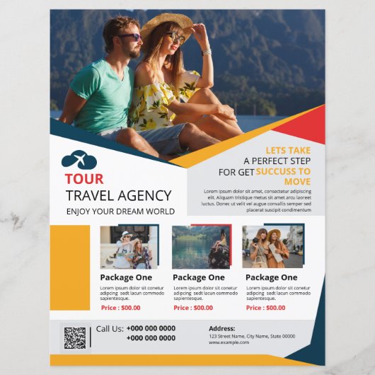 Vorlage für den Flyer von Reisebüros (Vorderseite)