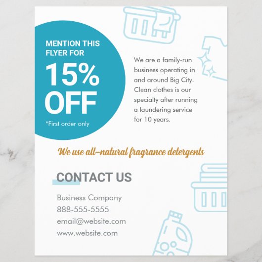 Vorlage für den Flyer Wäscheservice (Hinten)