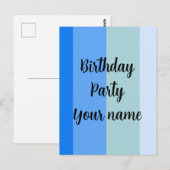 Vorlage für den Geburtstag Postkarte (Vorne/Hinten)