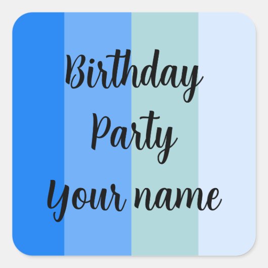 Vorlage für den Geburtstag Quadratischer Aufkleber (Vorderseite)