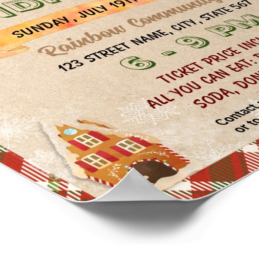 Vorlage für den Gingerbrett House Contest Poster (Ecke)