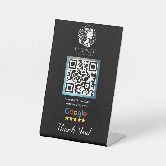 Vorlage für den Google Review Counter "Black Salon Sockelschild (Vorderseite)