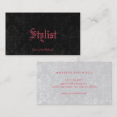 Vorlage für den gotischen Damaskot-Stylist in der Visitenkarte (Vorne/Hinten)