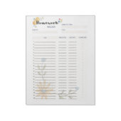 Vorlage für den Hausaufgaben-Planer Notizblock (Rotiert)