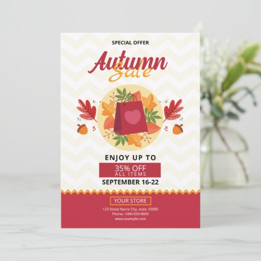 Vorlage für den Herbst/Verkauf von Flyern (Stehend Vorderseite)