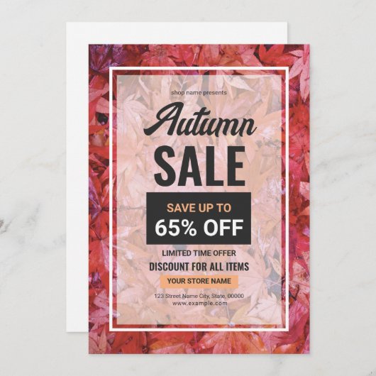 Vorlage für den Herbst/Verkauf von Flyern (Vorne/Hinten)