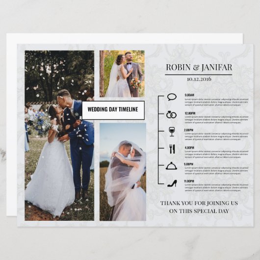 Vorlage für den Hochzeitstag (Vorne/Hinten)