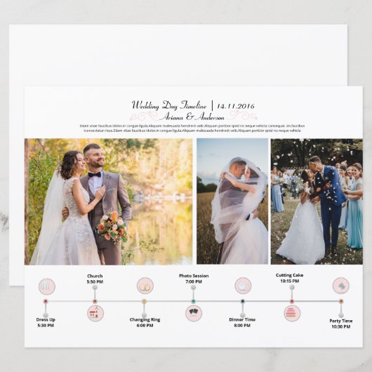 Vorlage für den Hochzeitstag (Vorne/Hinten)